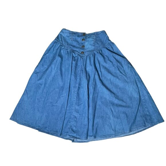 Tickets California Dresses & Skirts - Tickets California Women's Size 16 Vintage Ankle Length Denim Pleated Bell Skirt